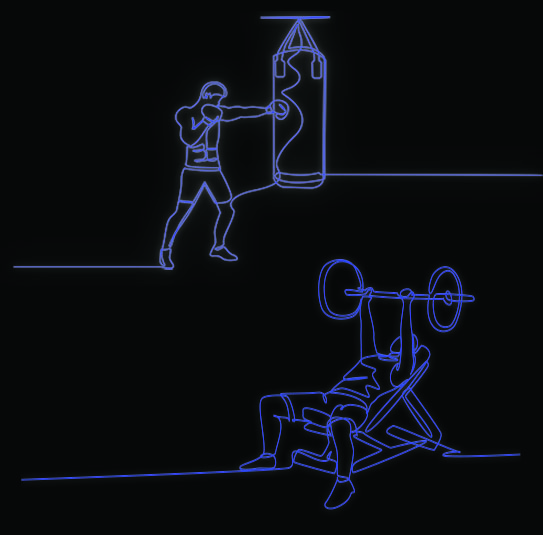 line art boxing and lifting3